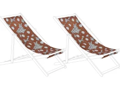 Beliani Teli da sdraio ANZIO/AVELLINO 113 x 44 cm Rosso Bianco Nero Rosso