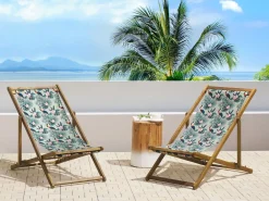 Outlet Beliani Teli da sdraio ANZIO/AVELLINO 113 x 44 cm Multicolore Arancione Blu Giallo Rosa Verde Multicolore
