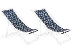 Best Beliani Teli da sdraio ANZIO/AVELLINO 113 x 44 cm Blu marino Beige Blu