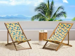 Discount Beliani Teli da sdraio ANZIO/AVELLINO 113 x 44 cm Multicolore Giallo Blu Verde