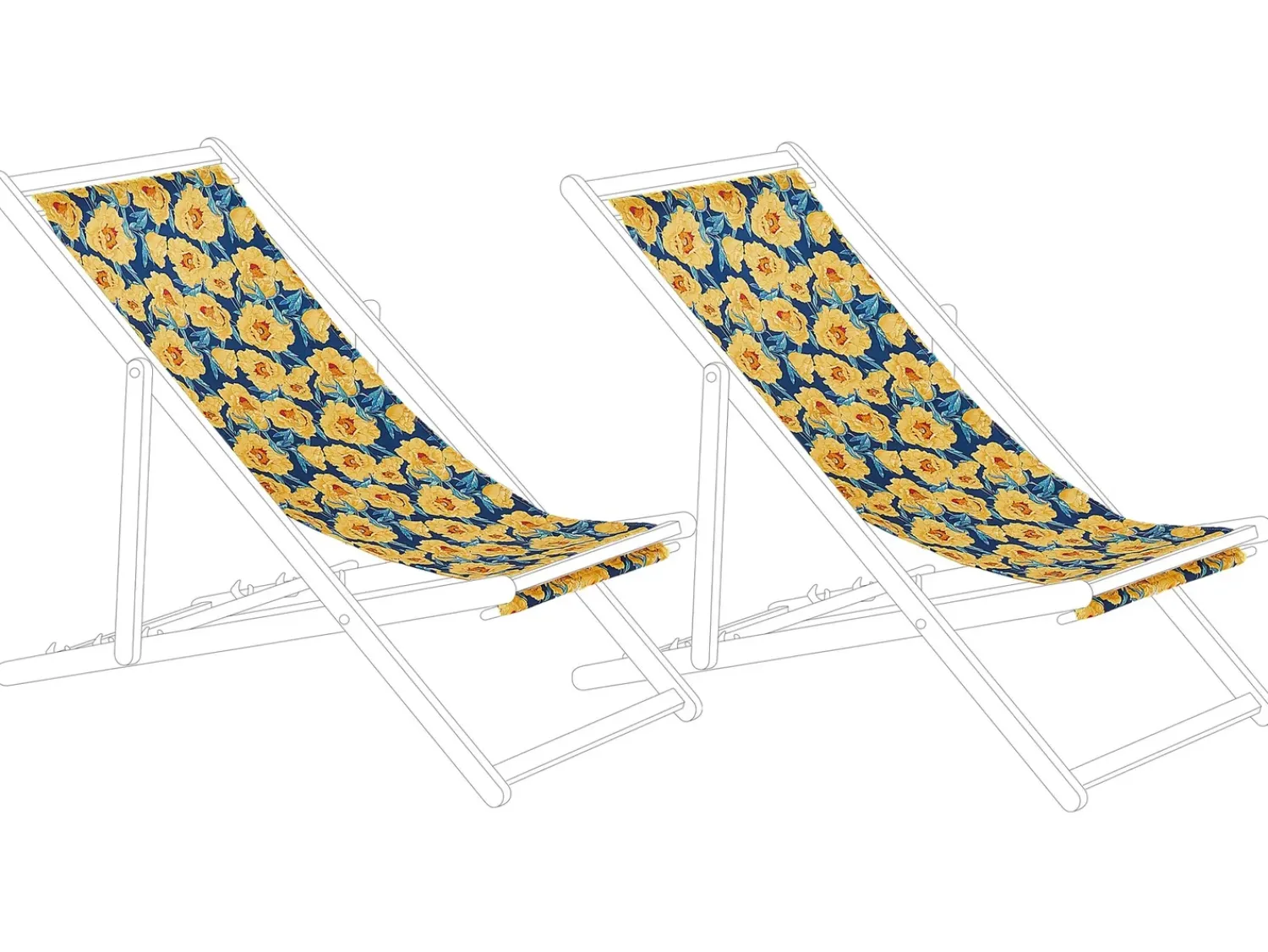 Discount Beliani Teli da sdraio ANZIO/AVELLINO 113 x 44 cm Multicolore Giallo Blu Verde