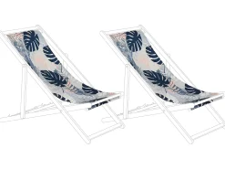 Online Beliani Teli da sdraio ANZIO/AVELLINO 113 x 44 cm Blu Bianco Rosa Viola Blu