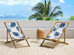 Online Beliani Teli da sdraio ANZIO/AVELLINO 113 x 44 cm Blu Bianco Rosa Viola Blu