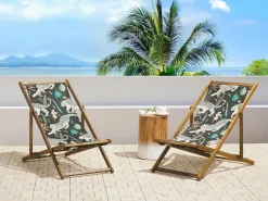 Outlet Beliani Teli da sdraio ANZIO/AVELLINO 113 x 44 cm Nero Arancione Beige Blu Verde Nero