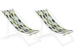 New Beliani Teli da sdraio ANZIO/AVELLINO 113 x 44 cm Verde Bianco Verde