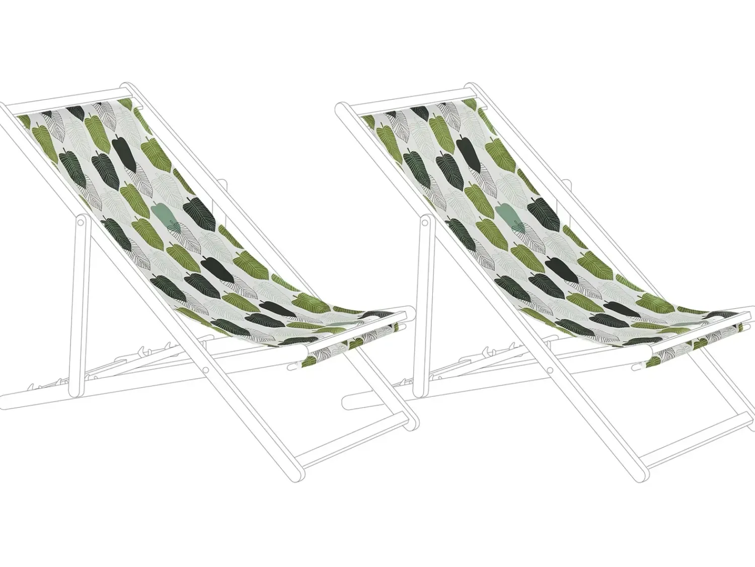New Beliani Teli da sdraio ANZIO/AVELLINO 113 x 44 cm Verde Bianco Verde