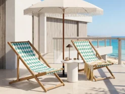 Discount Beliani Teli da sdraio ANZIO/AVELLINO 113 x 44 cm Turchese Blu