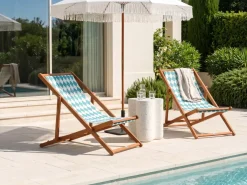 Discount Beliani Teli da sdraio ANZIO/AVELLINO 113 x 44 cm Turchese Blu