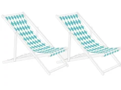 Discount Beliani Teli da sdraio ANZIO/AVELLINO 113 x 44 cm Turchese Blu