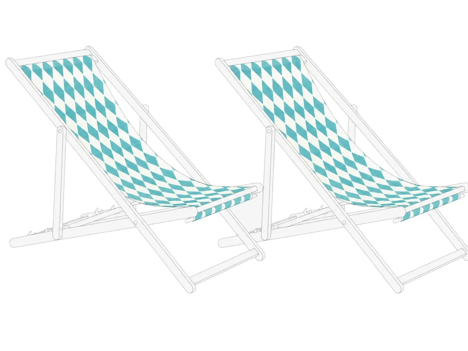 Discount Beliani Teli da sdraio ANZIO/AVELLINO 113 x 44 cm Turchese Blu