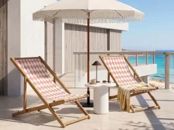 Beliani Teli da sdraio ANZIO/AVELLINO 113 x 44 cm chiaro Rosso