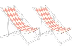 Beliani Teli da sdraio ANZIO/AVELLINO 113 x 44 cm chiaro Rosso
