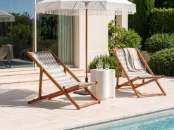 Sale Beliani Teli da sdraio ANZIO/AVELLINO 113 x 44 cm Grigio