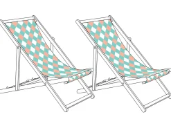 Discount Beliani Teli da sdraio ANZIO/AVELLINO 113 x 44 cm Verde Rosso Verde