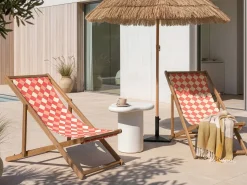 Online Beliani Teli da sdraio ANZIO/AVELLINO 113 x 44 cm Rosso