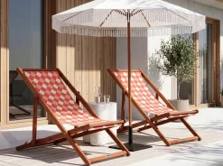 Online Beliani Teli da sdraio ANZIO/AVELLINO 113 x 44 cm Rosso