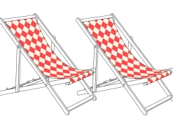Online Beliani Teli da sdraio ANZIO/AVELLINO 113 x 44 cm Rosso