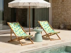 Sale Beliani Teli da sdraio ANZIO/AVELLINO 113 x 44 cm Multicolore Giallo Verde Multicolore