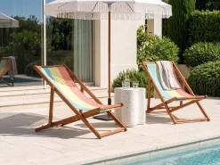 New Beliani Teli da sdraio ANZIO/AVELLINO 113 x 44 cm Multicolore Giallo Rosso Blu Multicolore