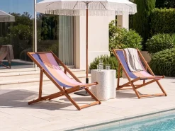 Outlet Beliani Teli da sdraio ANZIO/AVELLINO 113 x 44 cm Multicolore Arancione Rosa Blu Multicolore