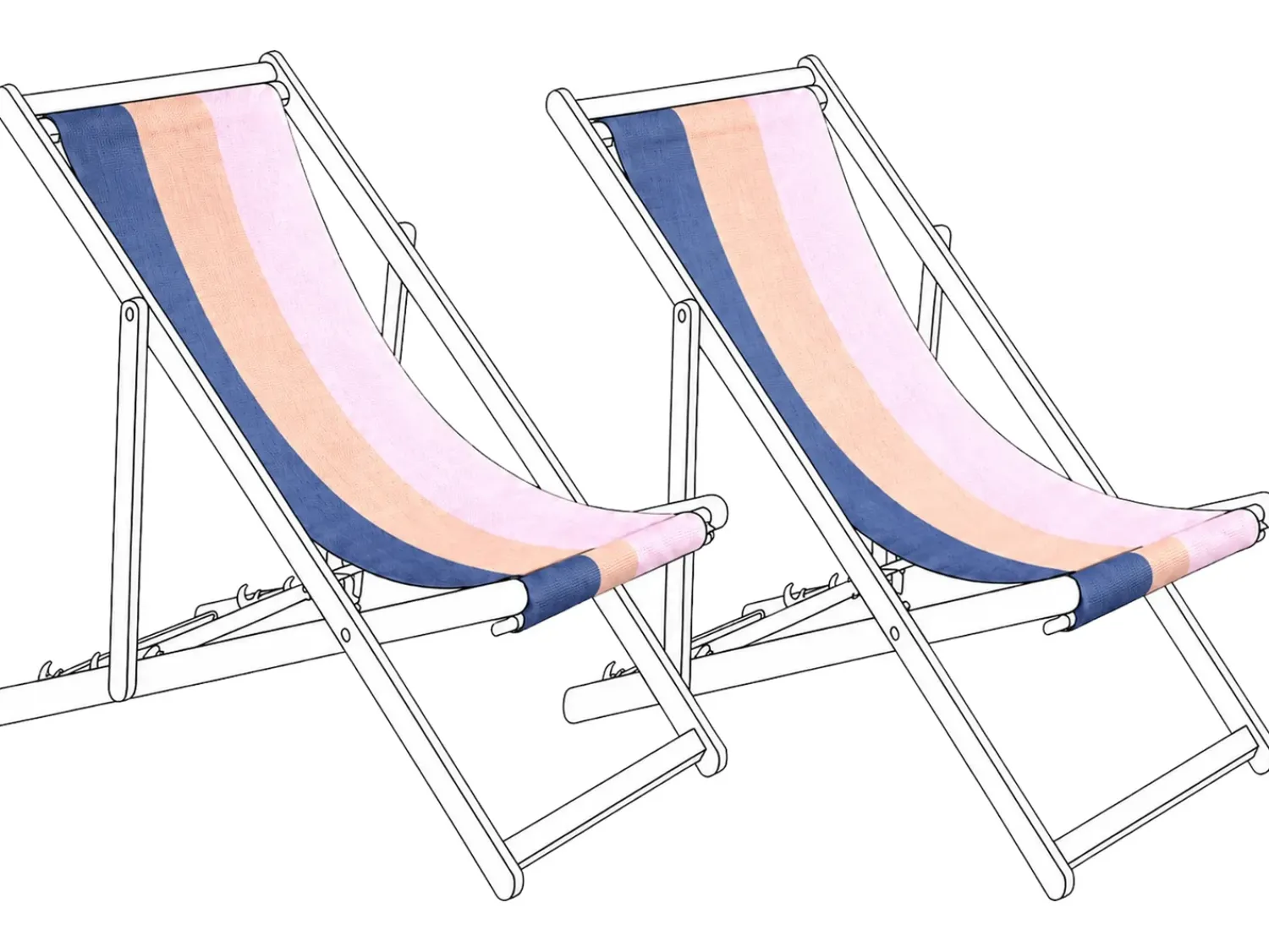 Outlet Beliani Teli da sdraio ANZIO/AVELLINO 113 x 44 cm Multicolore Arancione Rosa Blu Multicolore