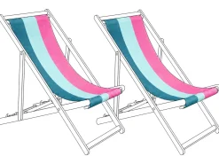 Best Beliani Teli da sdraio ANZIO/AVELLINO 113 x 44 cm Multicolore Rosa Blu Verde Multicolore