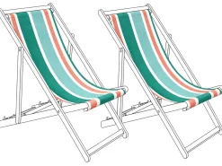 Discount Beliani Teli da sdraio ANZIO/AVELLINO 113 x 44 cm Multicolore Bianco Rosso Verde Multicolore