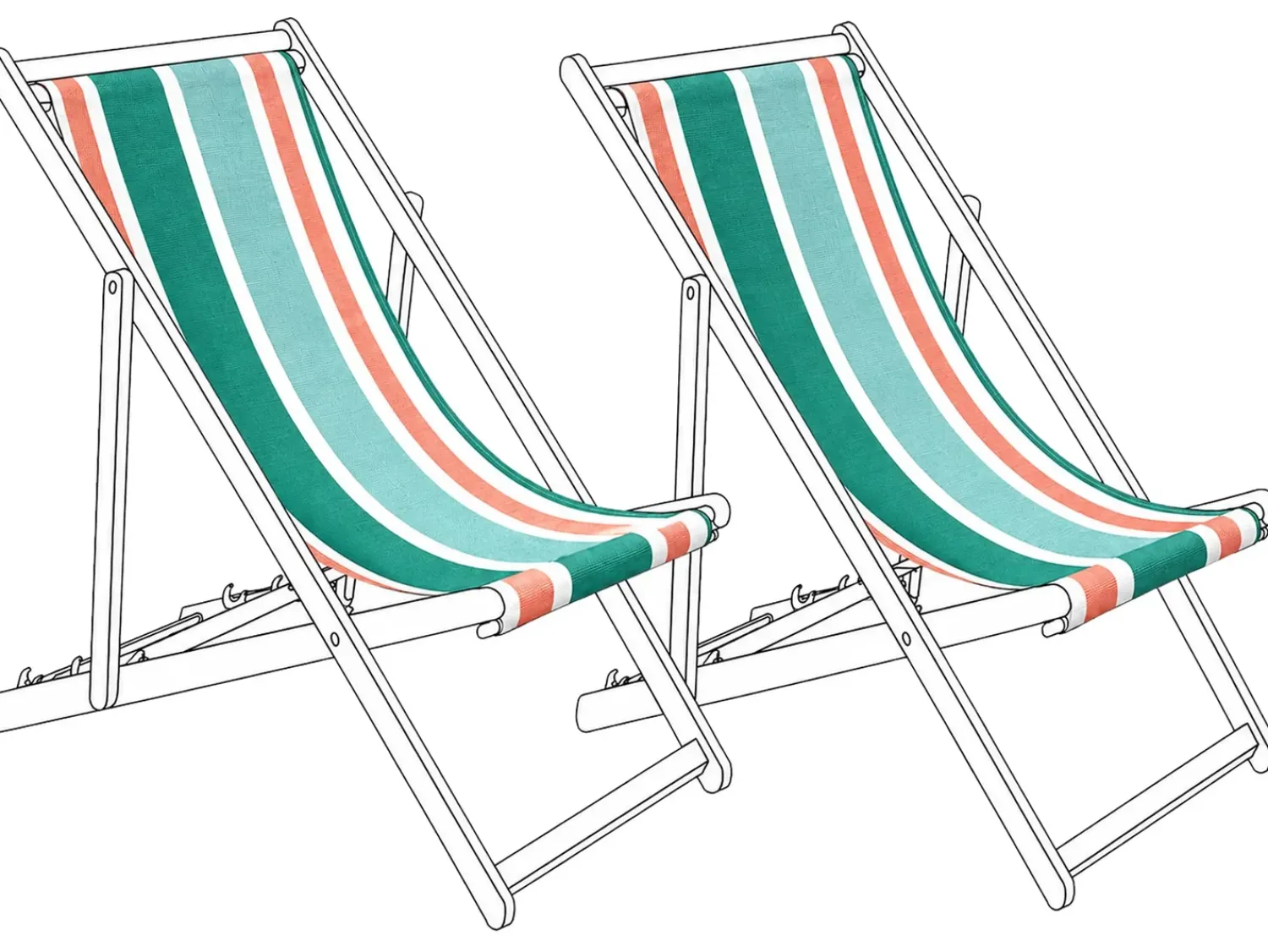 Discount Beliani Teli da sdraio ANZIO/AVELLINO 113 x 44 cm Multicolore Bianco Rosso Verde Multicolore