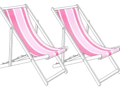 Clearance Beliani Teli da sdraio ANZIO/AVELLINO 113 x 44 cm Rosa