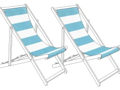 Discount Beliani Teli da sdraio ANZIO/AVELLINO 113 x 44 cm Turchese Bianco Blu