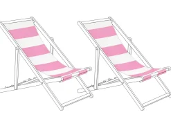 Best Beliani Teli da sdraio ANZIO/AVELLINO 113 x 44 cm Rosa Bianco Rosa