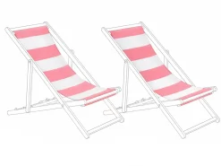 Discount Beliani Teli da sdraio ANZIO/AVELLINO 113 x 44 cm Rosso Bianco Rosso