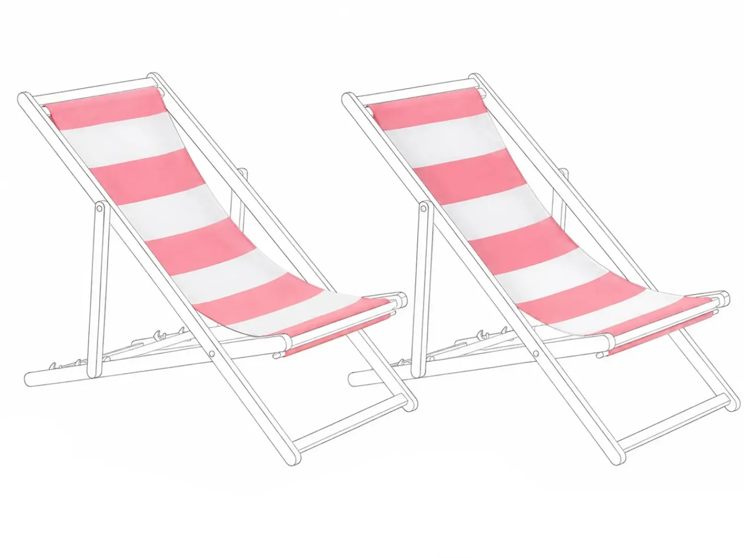 Discount Beliani Teli da sdraio ANZIO/AVELLINO 113 x 44 cm Rosso Bianco Rosso