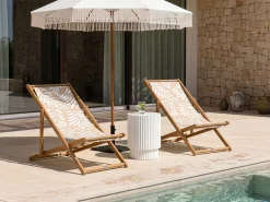 Beliani Teli da sdraio ANZIO/AVELLINO 113 x 44 cm Beige