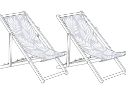 Best Beliani Teli da sdraio ANZIO/AVELLINO 113 x 44 cm Grigio