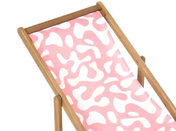 Sale Beliani Teli da sdraio ANZIO/AVELLINO 113 x 44 cm Rosa Bianco Rosa