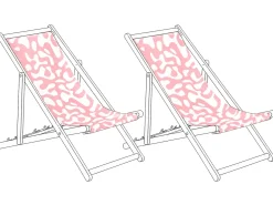 Sale Beliani Teli da sdraio ANZIO/AVELLINO 113 x 44 cm Rosa Bianco Rosa