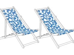 Hot Beliani Teli da sdraio ANZIO/AVELLINO 113 x 44 cm Blu Bianco Blu