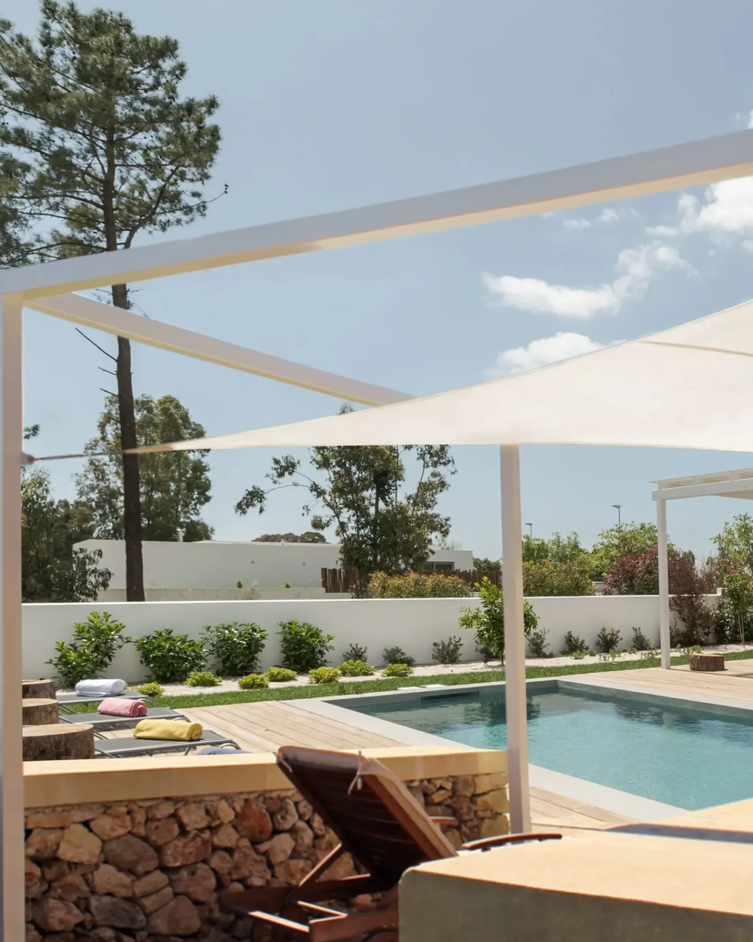 Hot Beliani Tenda a vela LUKKA 300 cm 300 cm sporco Bianco