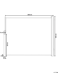 Best Beliani Tendalino laterale DORIO 305 cm 160 cm Grigio chiaro Argento Grigio