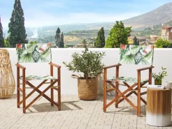 Sale Beliani Tessuto di ricambio per sedie da giardino CINE Verde Bianco Rosso Verde Multicolore