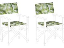 Hot Beliani Tessuto di ricambio per sedie da giardino CINE Verde chiaro Bianco Verde