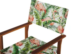 New Beliani Tessuto di ricambio per sedie da giardino CINE Rosa Bianco Rosa Verde