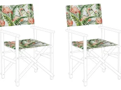 New Beliani Tessuto di ricambio per sedie da giardino CINE Rosa Bianco Rosa Verde