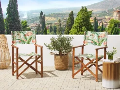 New Beliani Tessuto di ricambio per sedie da giardino CINE Rosa Bianco Rosa Verde