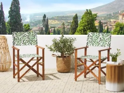 New Beliani Tessuto di ricambio per sedie da giardino CINE Bianco Bianco Verde