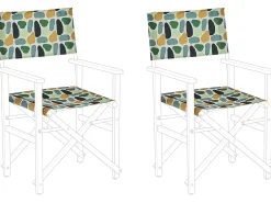 Beliani Tessuto di ricambio per sedie da giardino CINE Multicolore Arancione Bianco Verde Multicolore