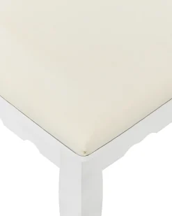 Beliani Toeletta con specchio e sgabello RAYON Bianco Bianco Beige