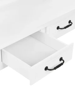 Beliani Toeletta con specchio e sgabello RAYON Bianco Bianco Beige