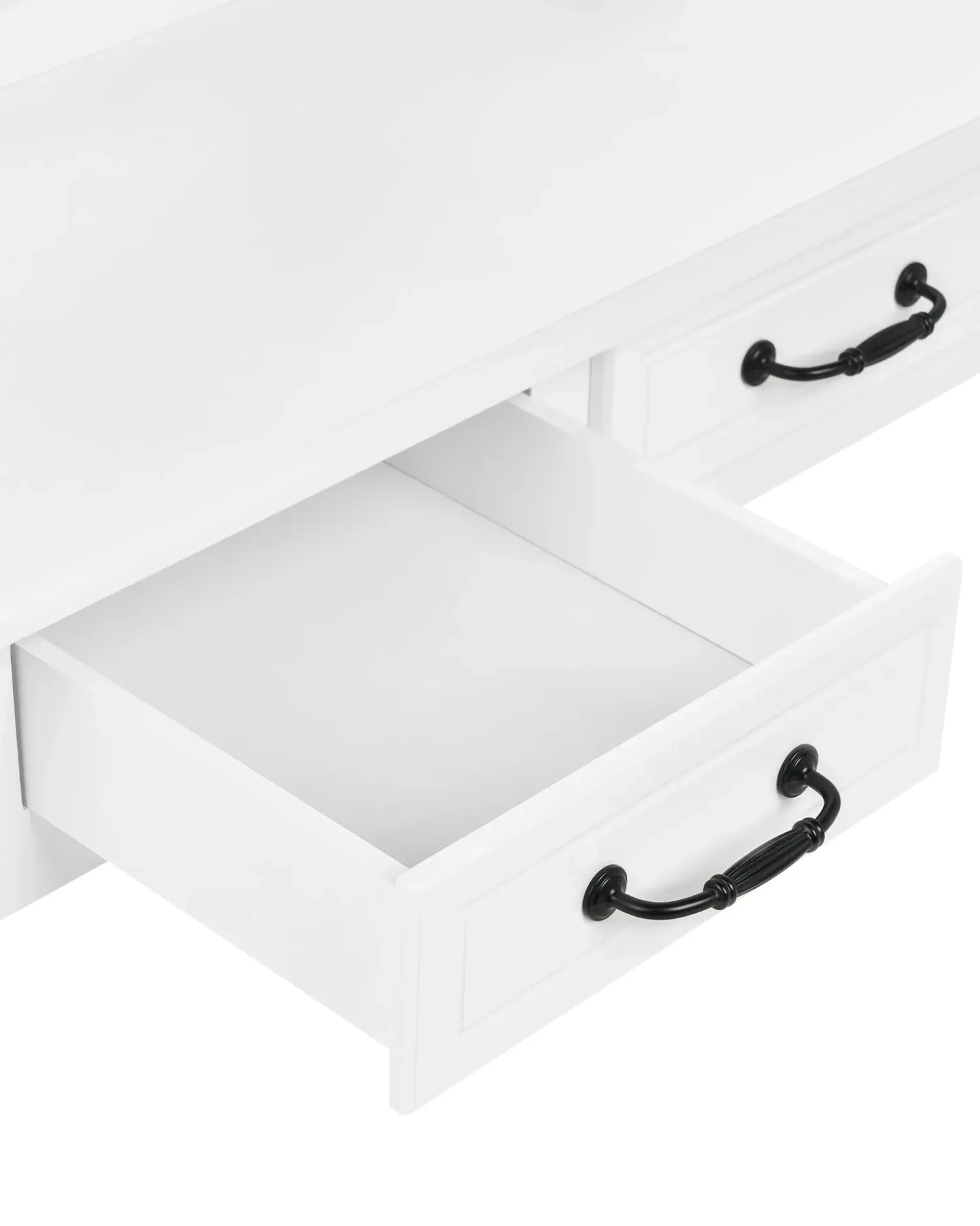 Beliani Toeletta con specchio e sgabello RAYON Bianco Bianco Beige